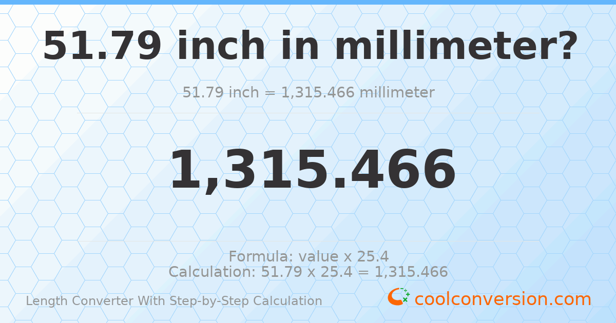 51.79 inches = 1315.47 millimeters