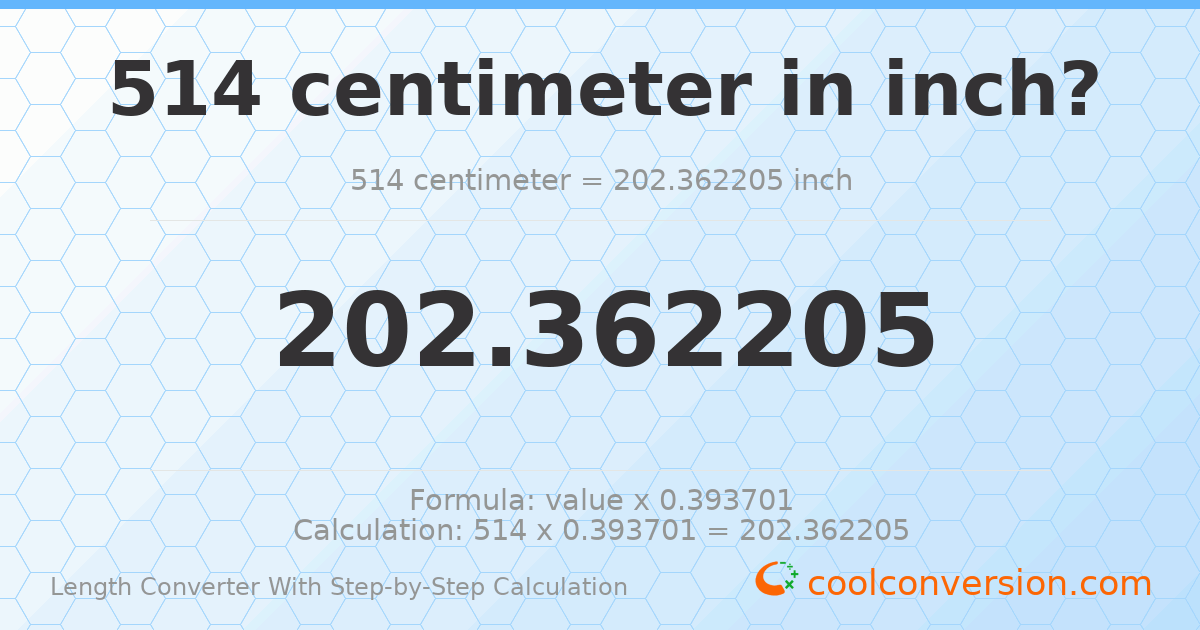 514 centimeters = 202.362 inches