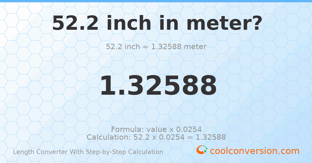 52.2 inches = 1.32588 meters