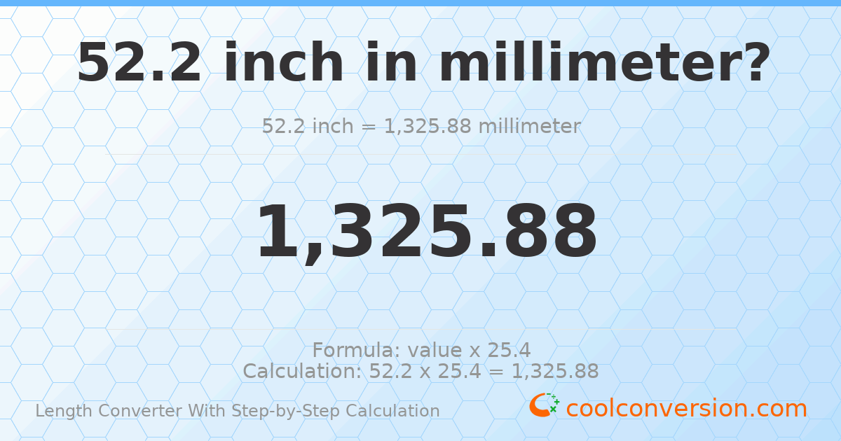 52.2 inches = 1325.88 millimeters