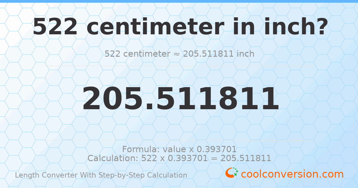 522 centimeters = 205.512 inches