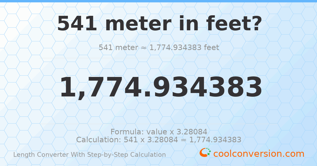 541 meters = 1774.93 feet