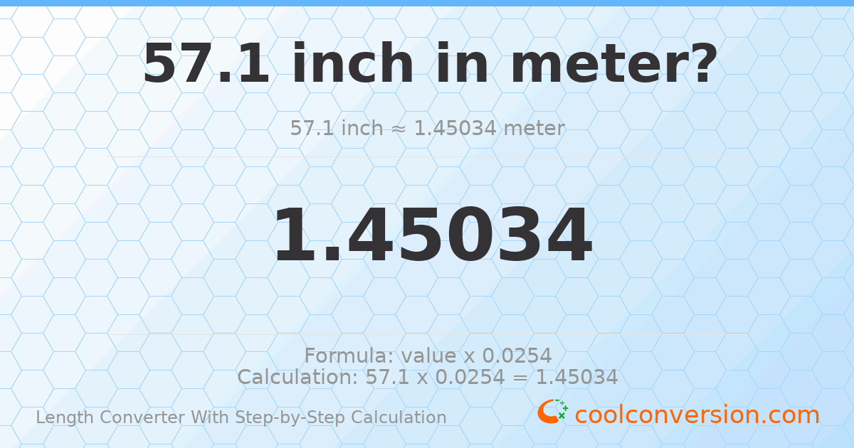57.1 inches = 1.45034 meters