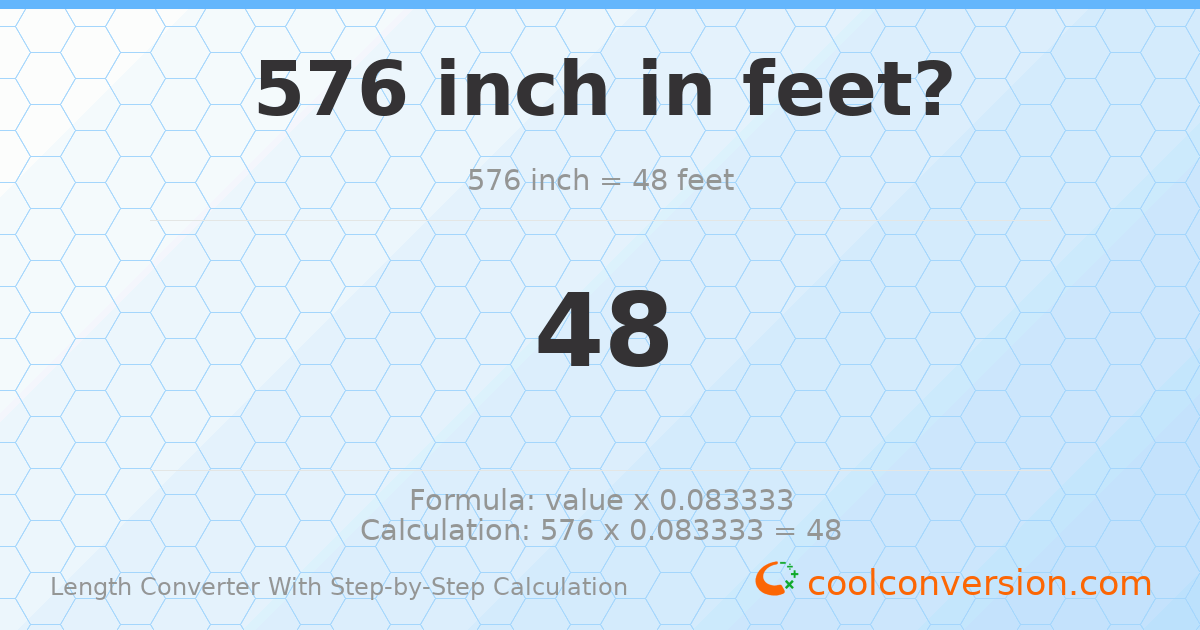 576 inches = 48 feet