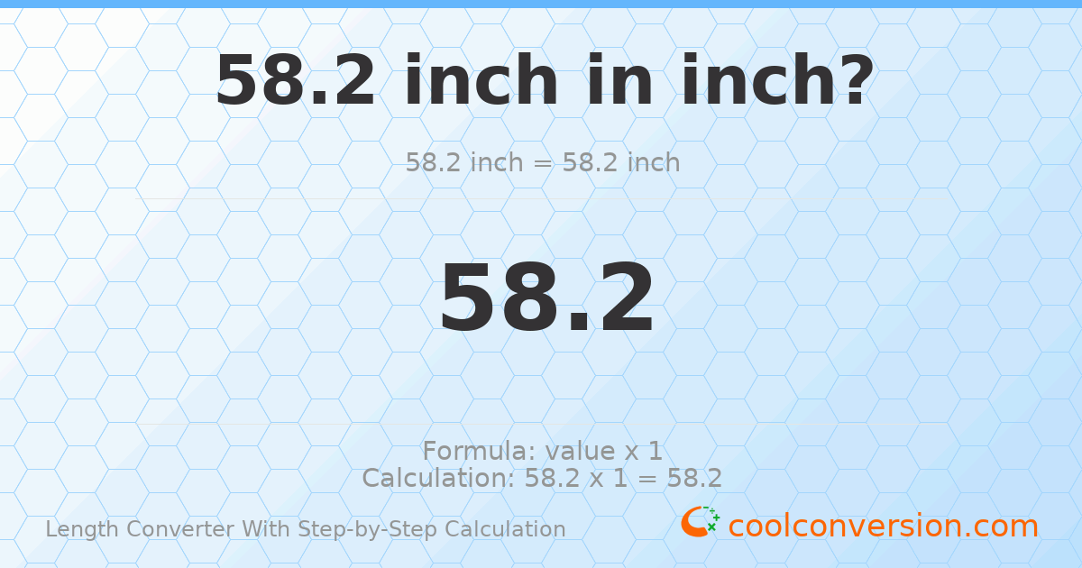 58.2 inches = 58.2 inches