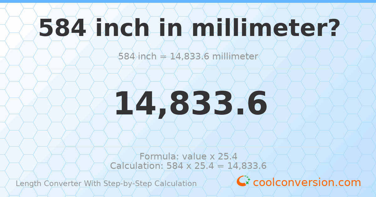 584 inches = 14833.6 millimeters
