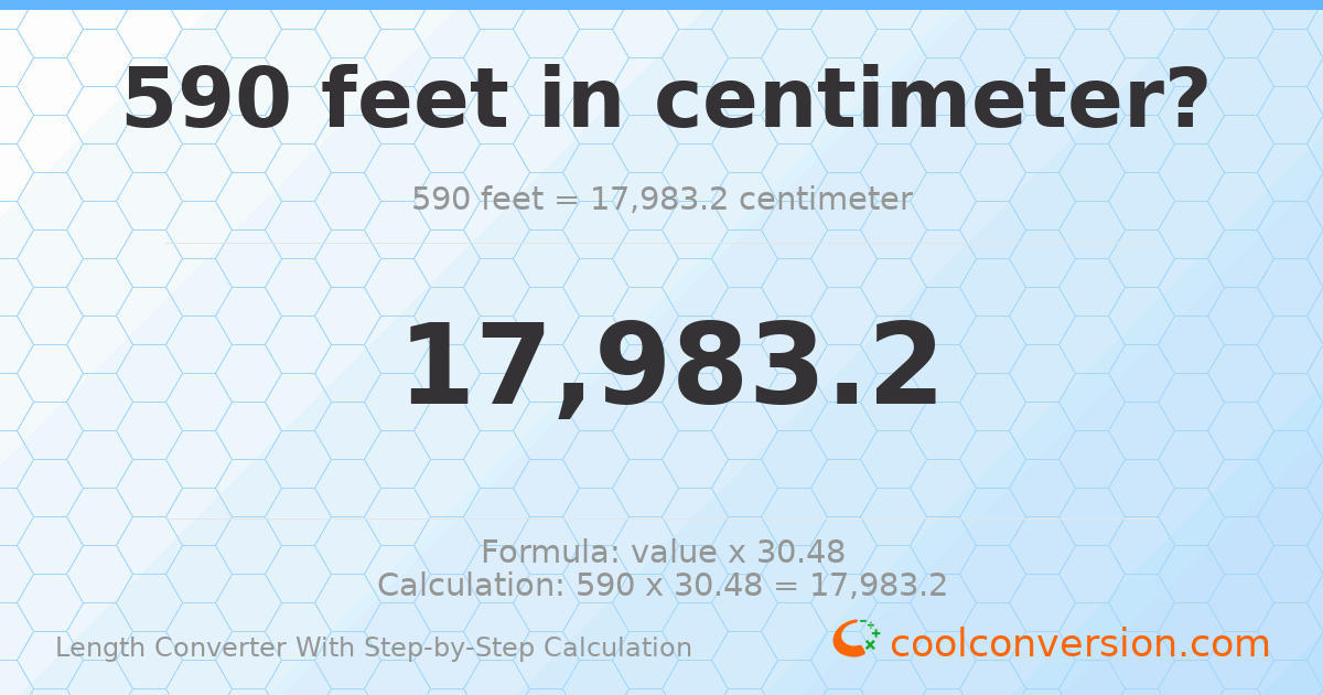 590 feet = 17983.2 centimeters