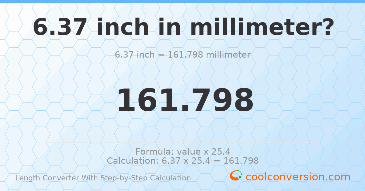 6.37 inches = 161.798 millimeters