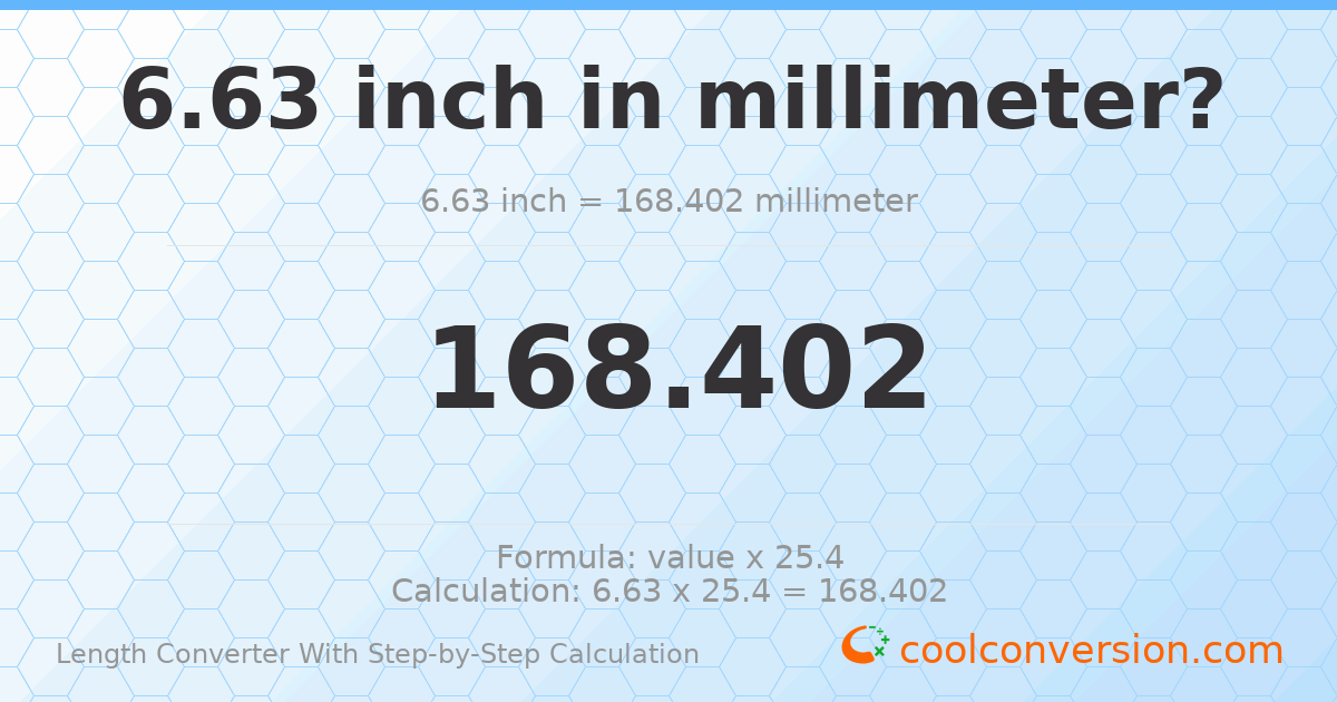 6.63 inches = 168.402 millimeters