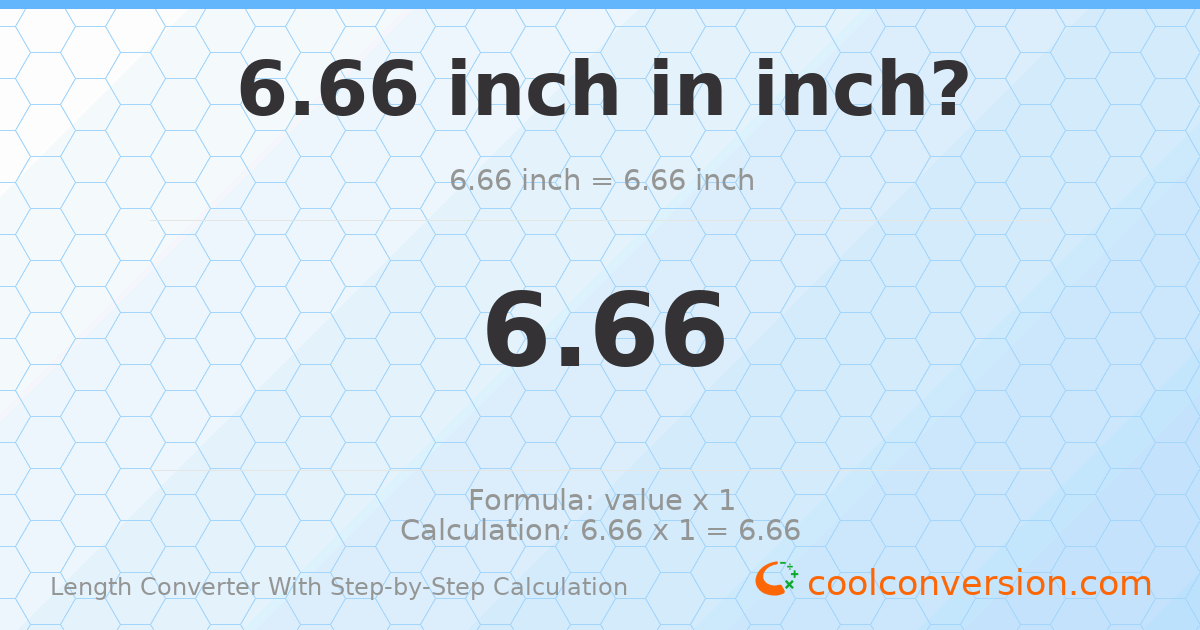 6.66 inches = 6.66 inches