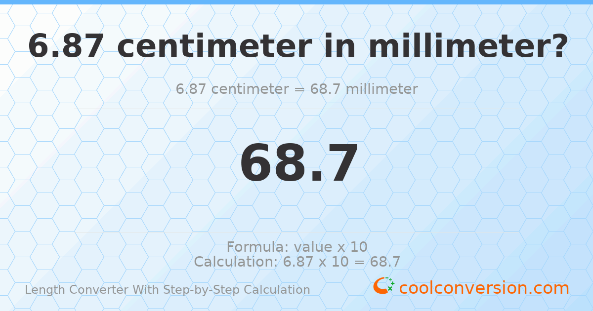 6.87 centimeters = 68.7 millimeters