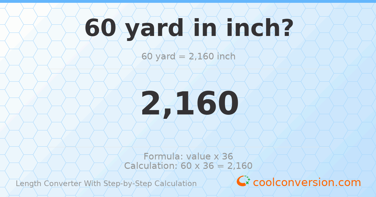 60 yards = 2160 inches