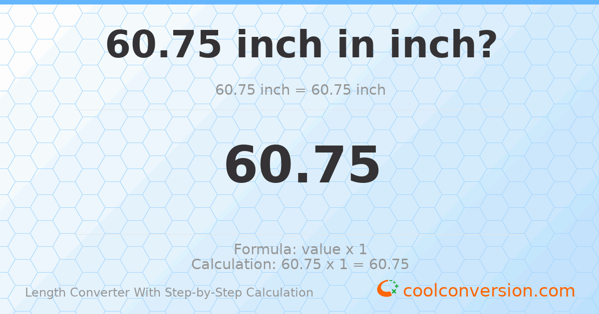 60.75 inches = 60.75 inches