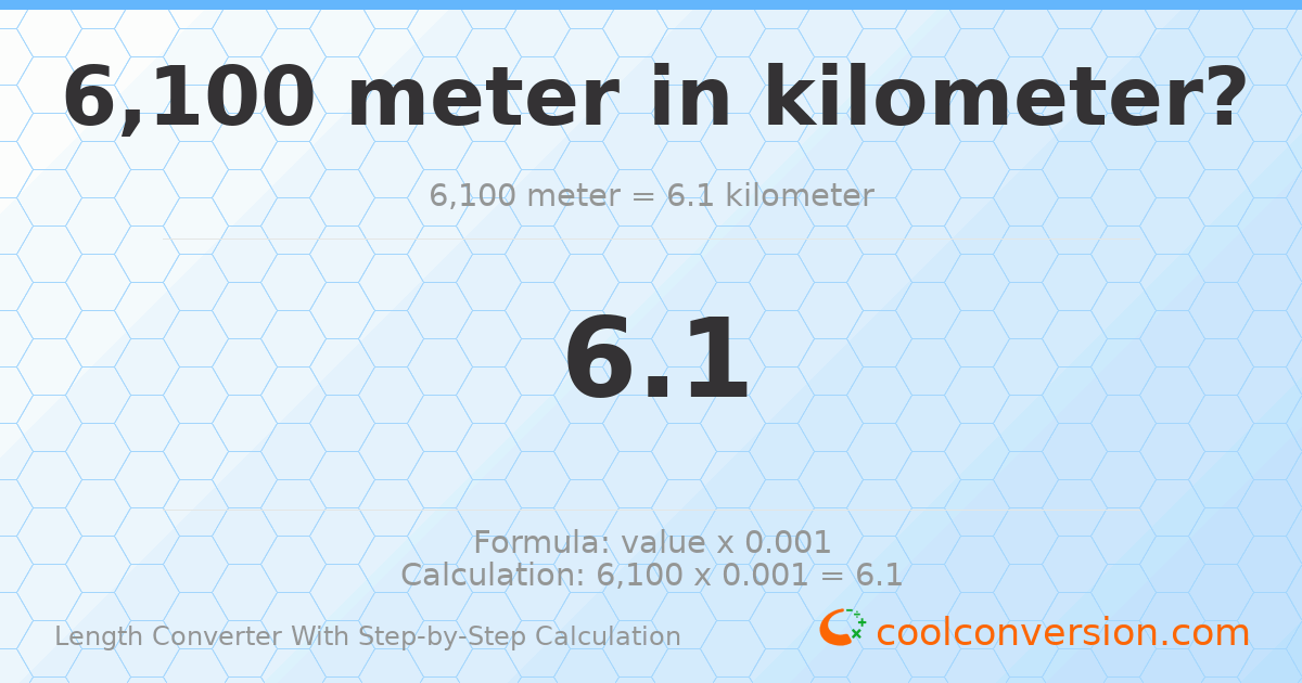 6100 meters = 6.1 kilometers