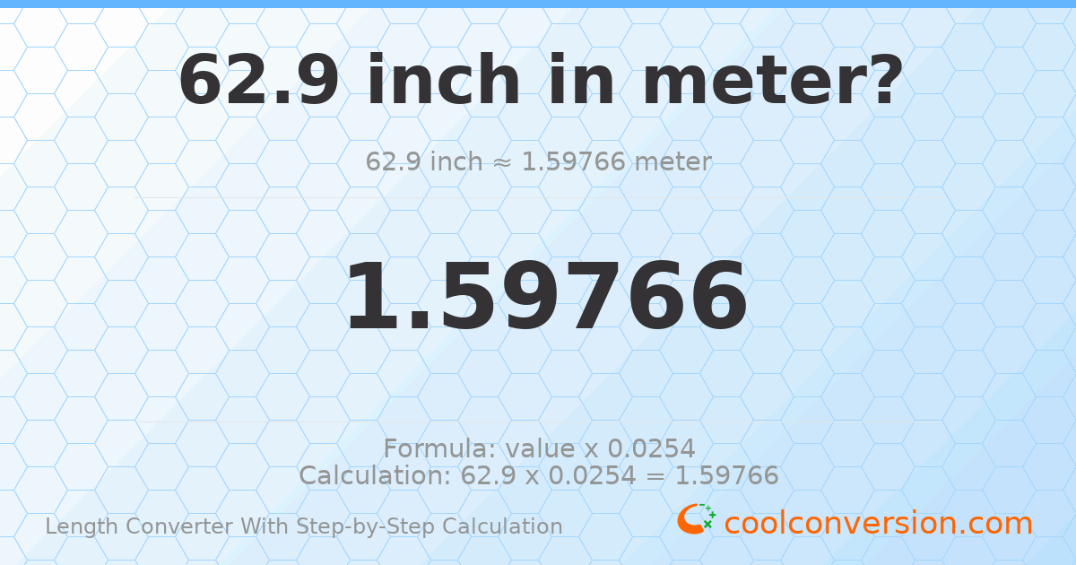 62.9 inches = 1.59766 meters