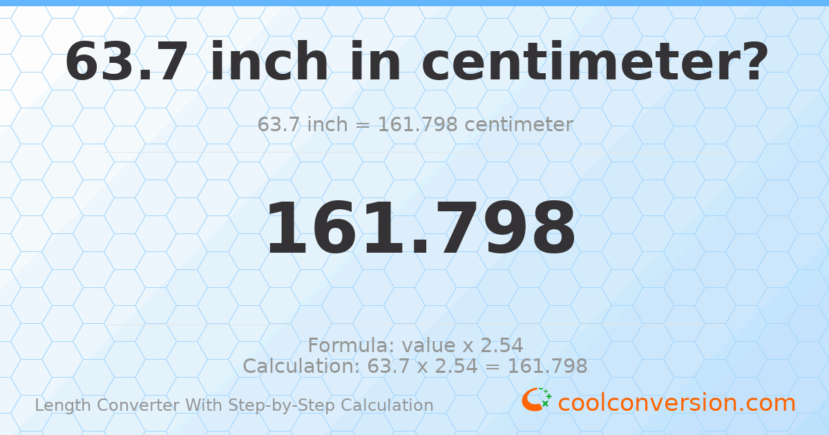 63.7 inches = 161.798 centimeters