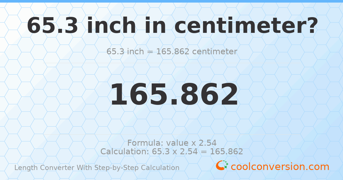 65.3 inches = 165.862 centimeters