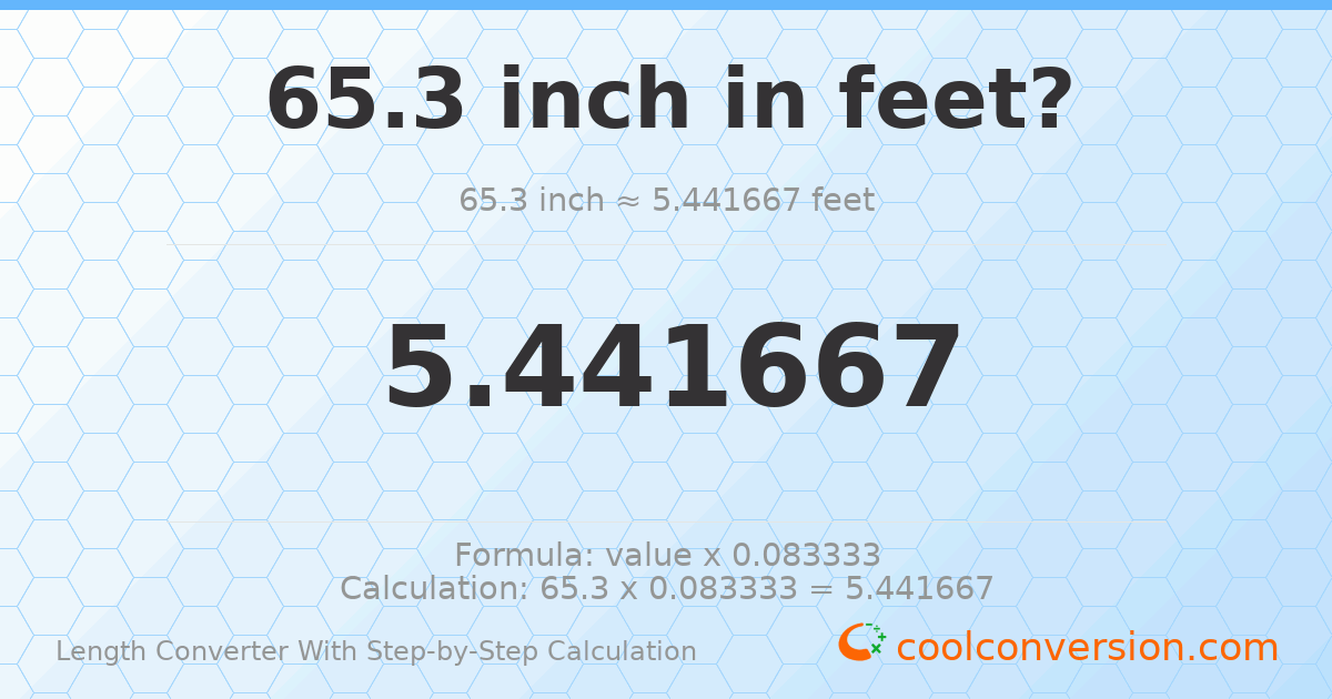 65.3 inches = 5.44167 feet