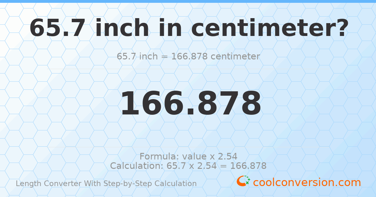 65.7 inches = 166.878 centimeters