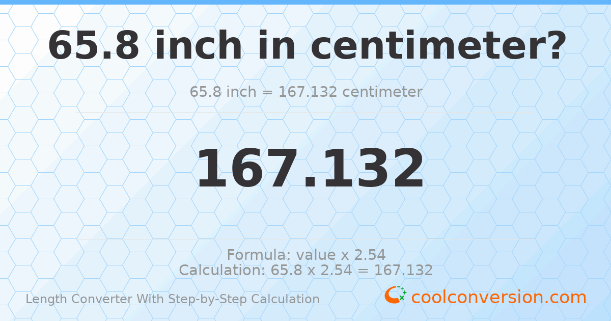 65.8 inches = 167.132 centimeters