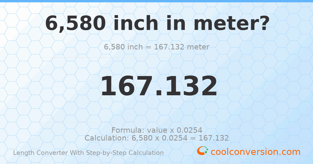 6580 inches = 167.132 meters