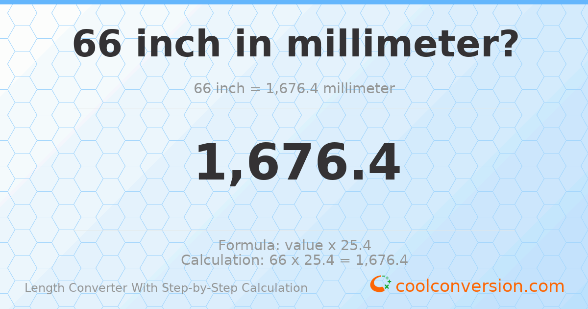66 inches = 1676.4 millimeters