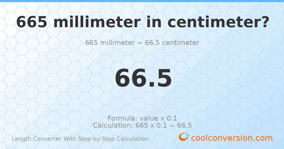 665 millimeters = 66.5 centimeters