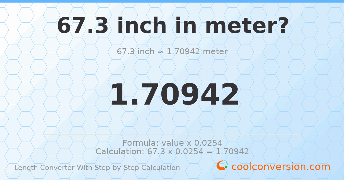 67.3 inches = 1.70942 meters