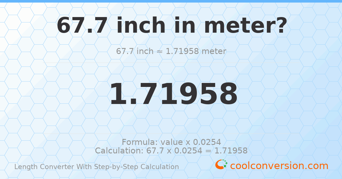 67.7 inches = 1.71958 meters