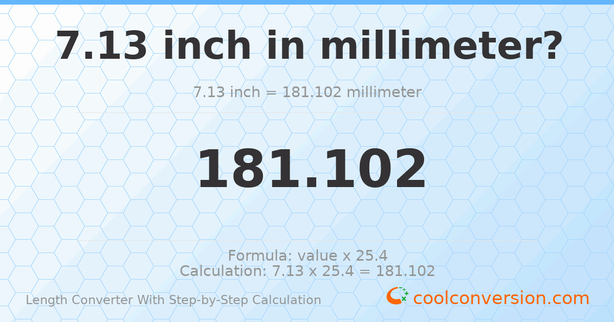 7.13 inches = 181.102 millimeters
