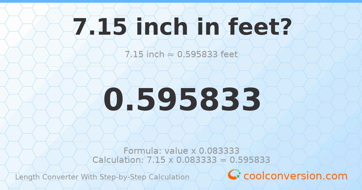 7.15 inches = 0.595833 feet