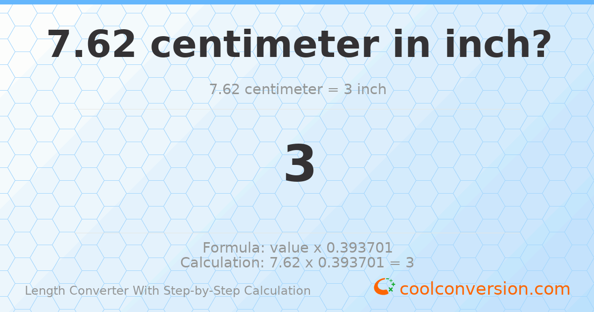 7.62 centimeters = 3 inches