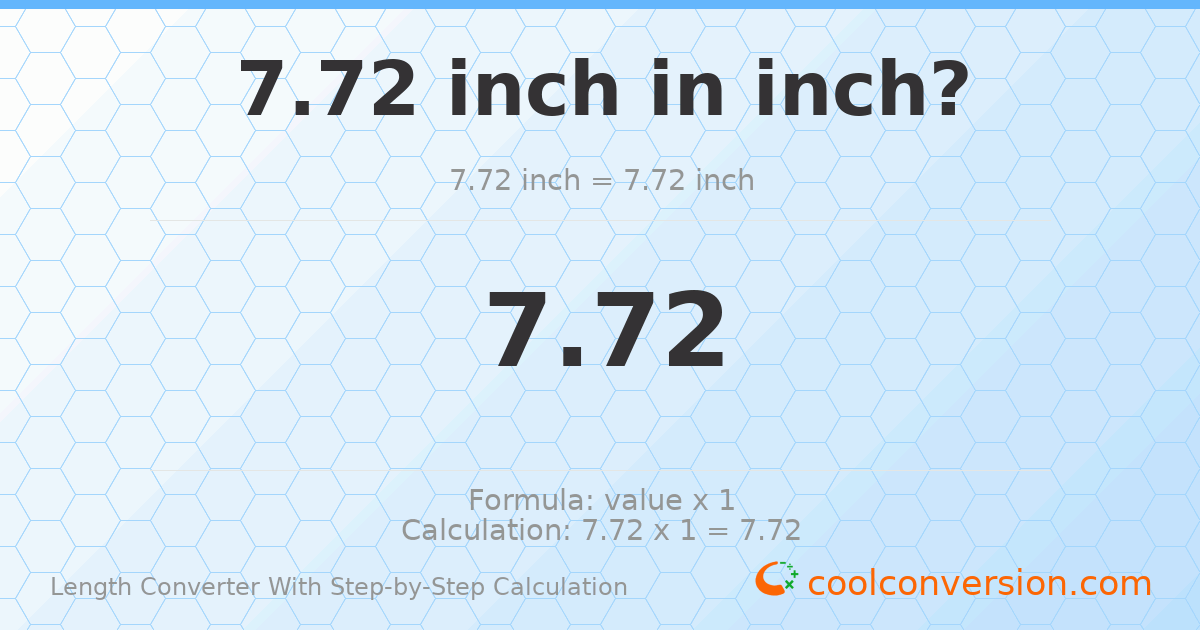 7.72 inches = 7.72 inches