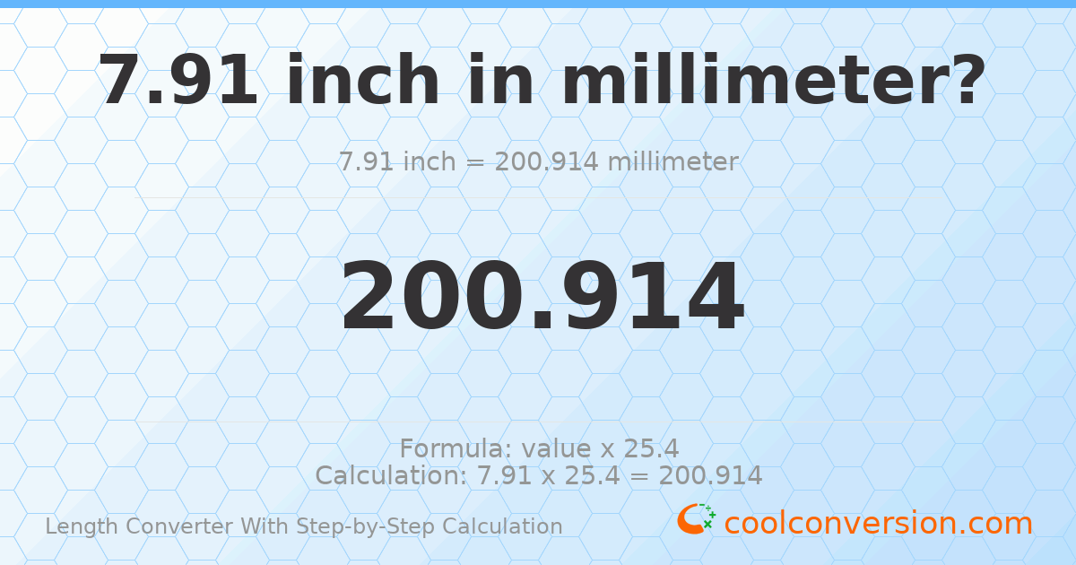 7.91 inches = 200.914 millimeters