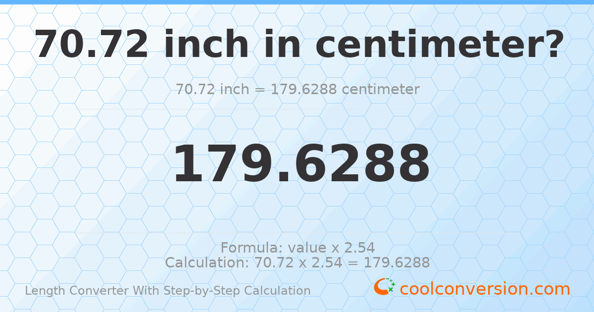 70.72 inches = 179.629 centimeters