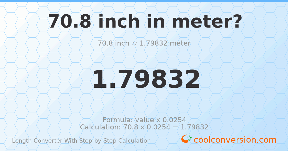 70.8 inches = 1.79832 meters
