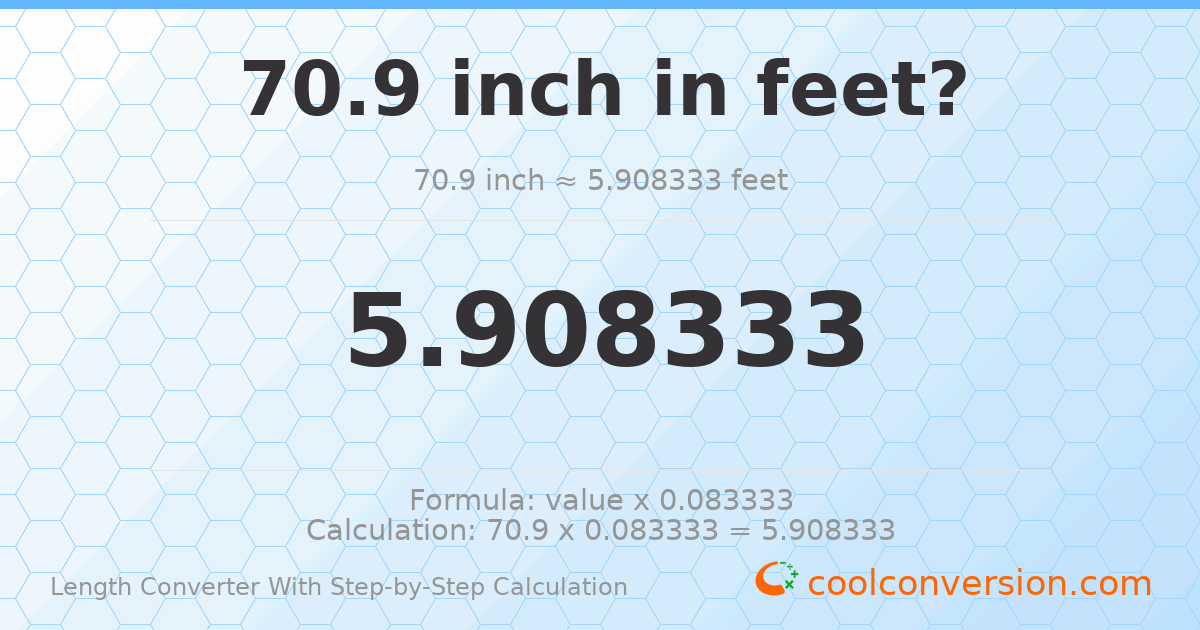 70.9 inches = 5.90833 feet