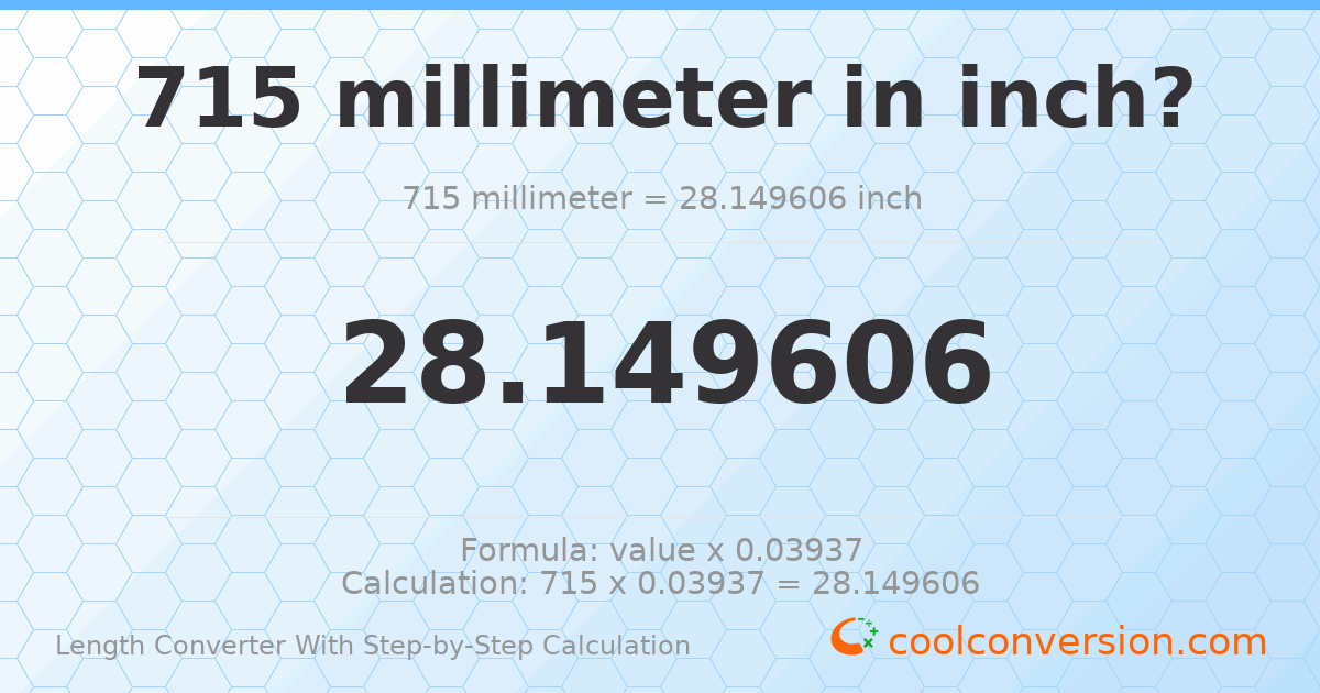 715 millimeters = 28.1496 inches