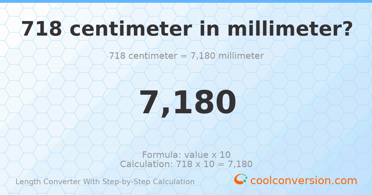 718 centimeters = 7180 millimeters
