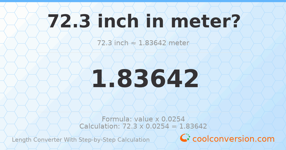 72.3 inches = 1.83642 meters
