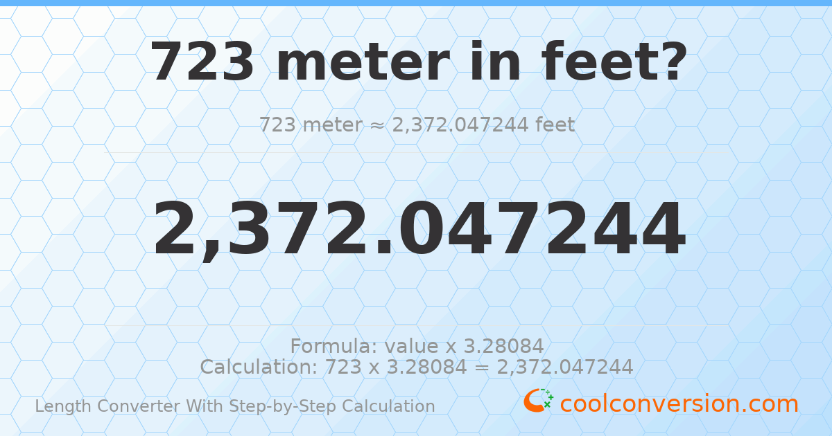 723 meters = 2372.05 feet