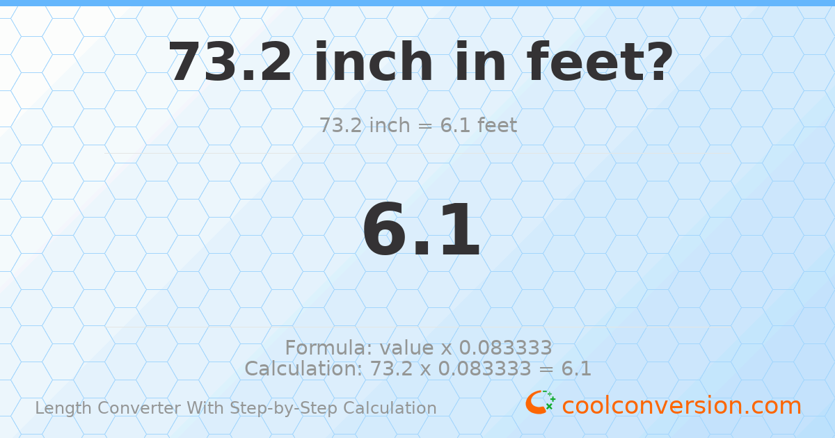 73.2 inches = 6.1 feet