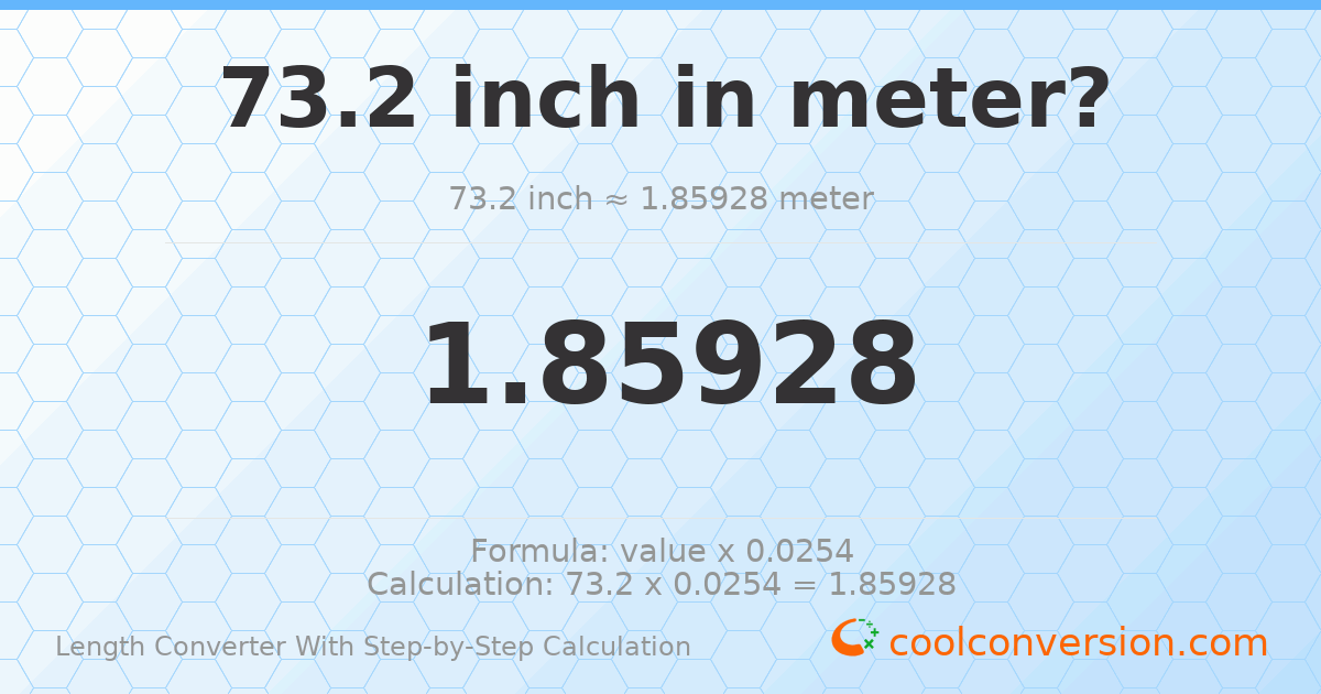 73.2 inches = 1.85928 meters