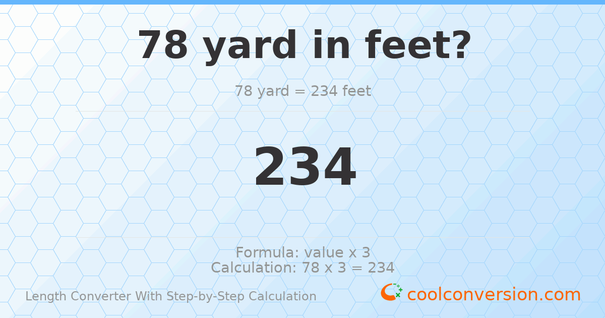 78 yards = 234 feet