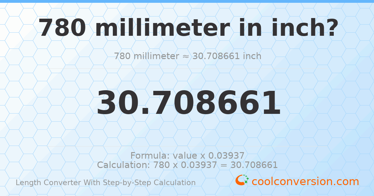 780 millimeters = 30.7087 inches