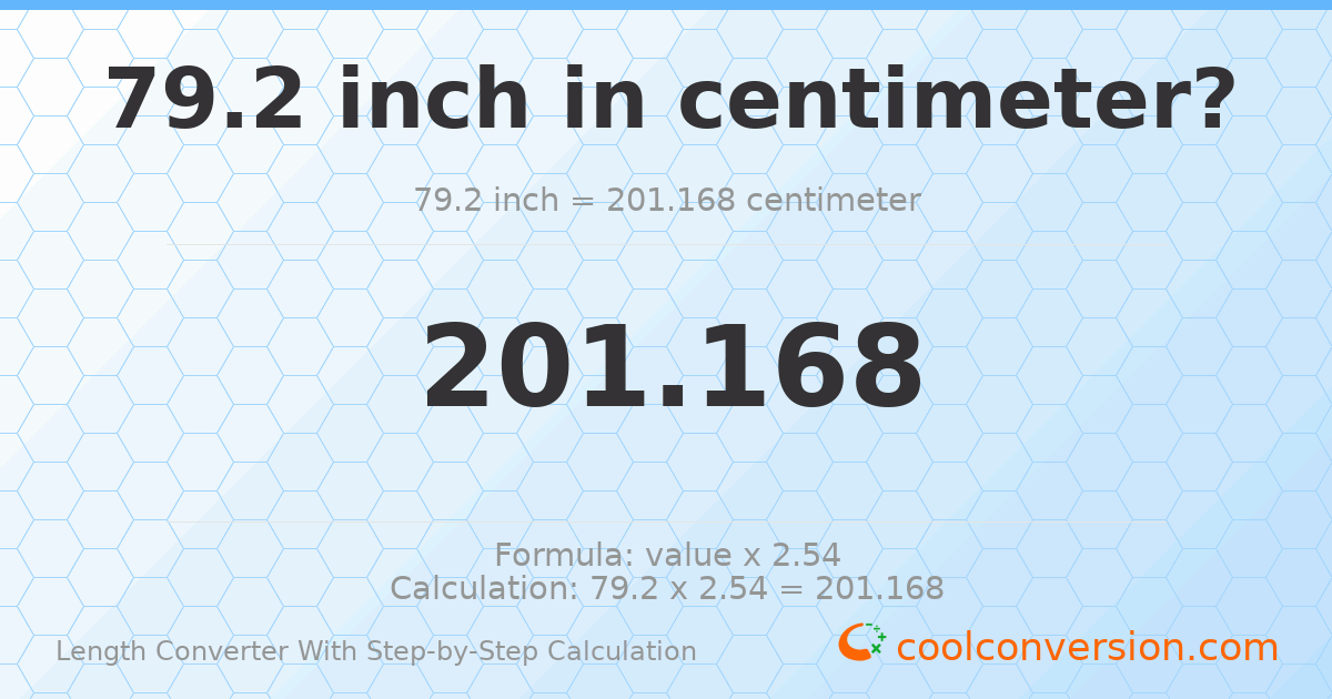 79.2 inches = 201.168 centimeters
