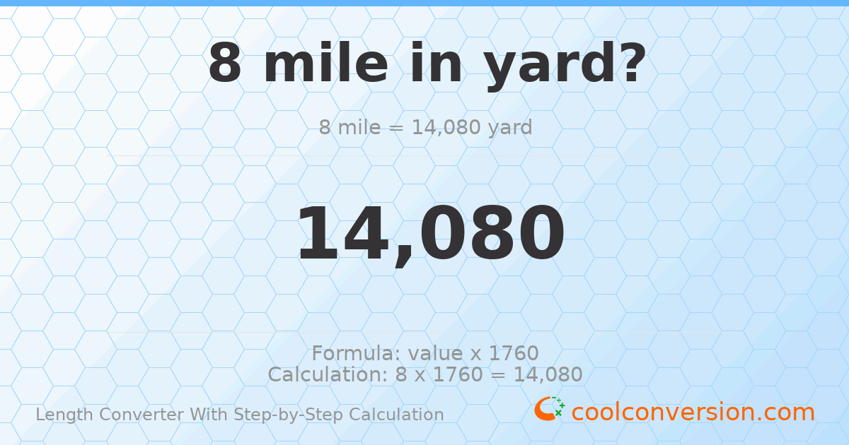 8 miles = 14080 yards