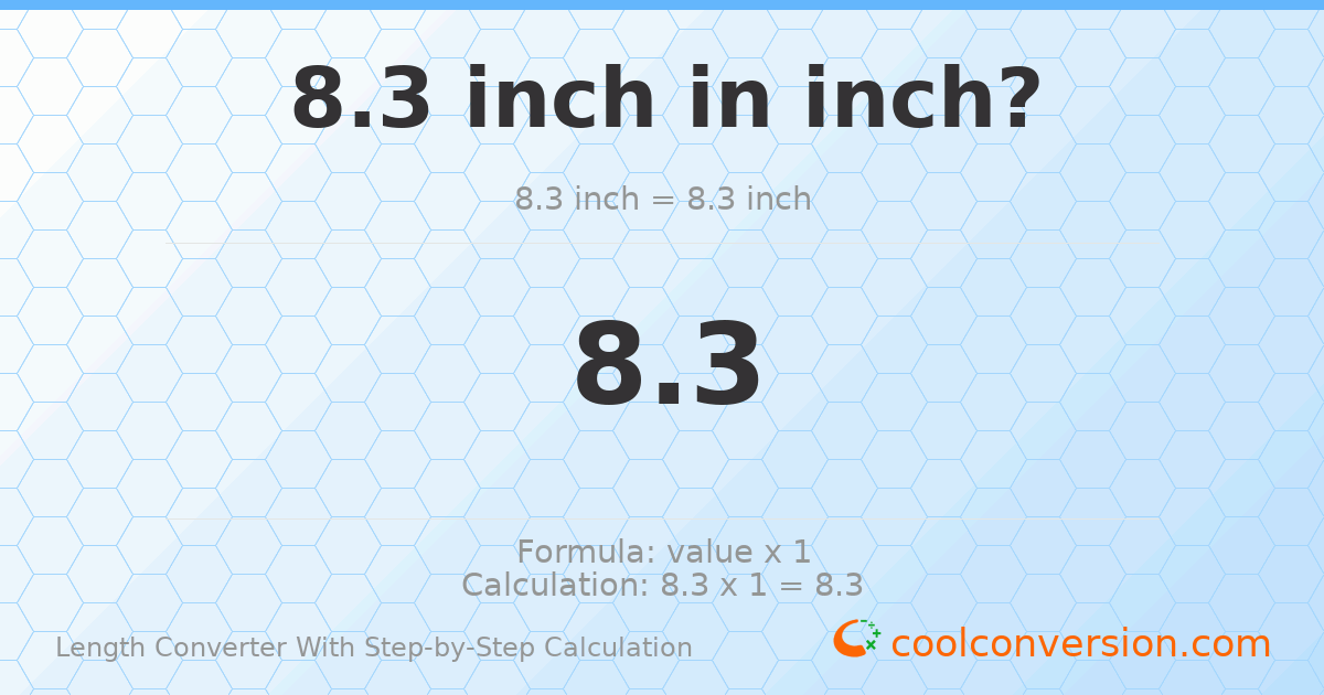8.3 inches = 8.3 inches
