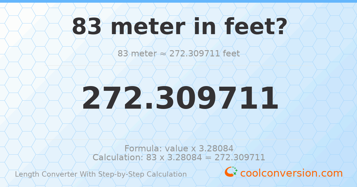 83 meters = 272.31 feet