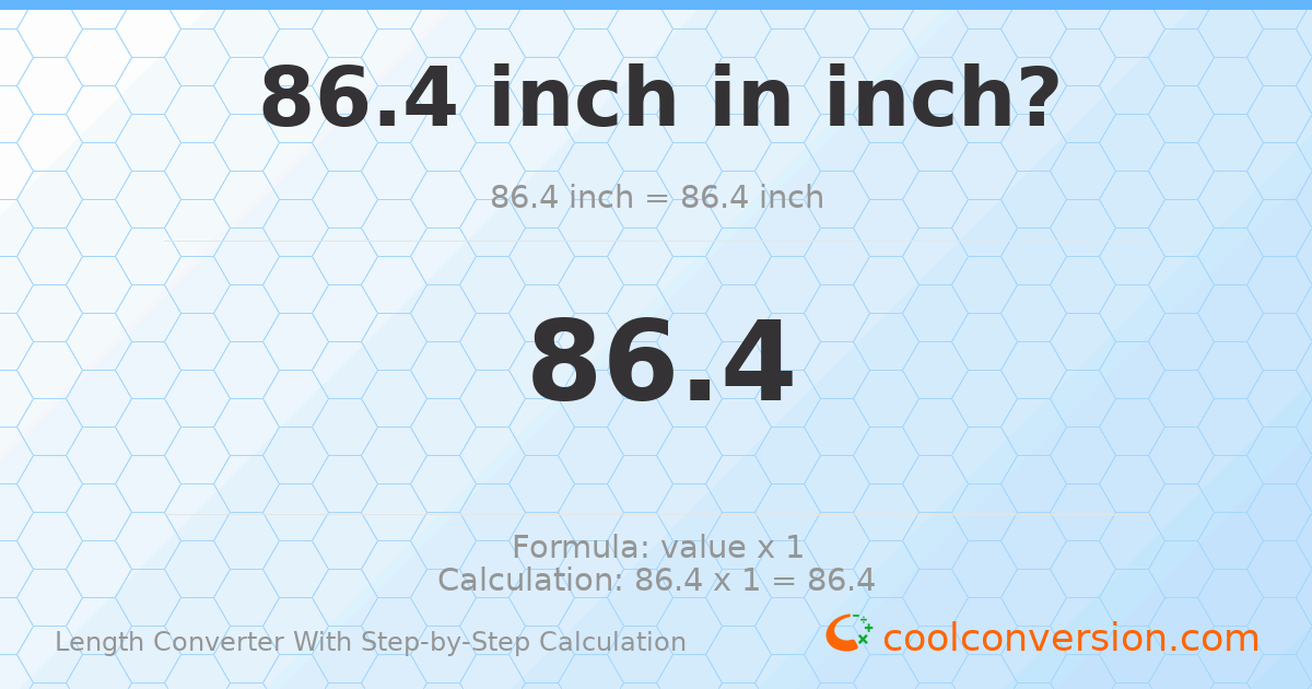 86.4 inches = 86.4 inches